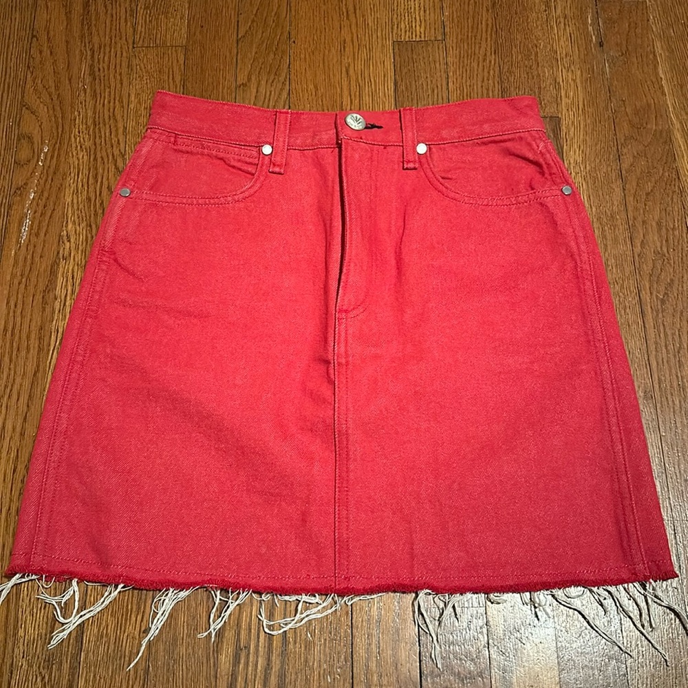 Rag & bone red denim skirt